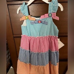 Brand new with tags size 5 gingham print dress!